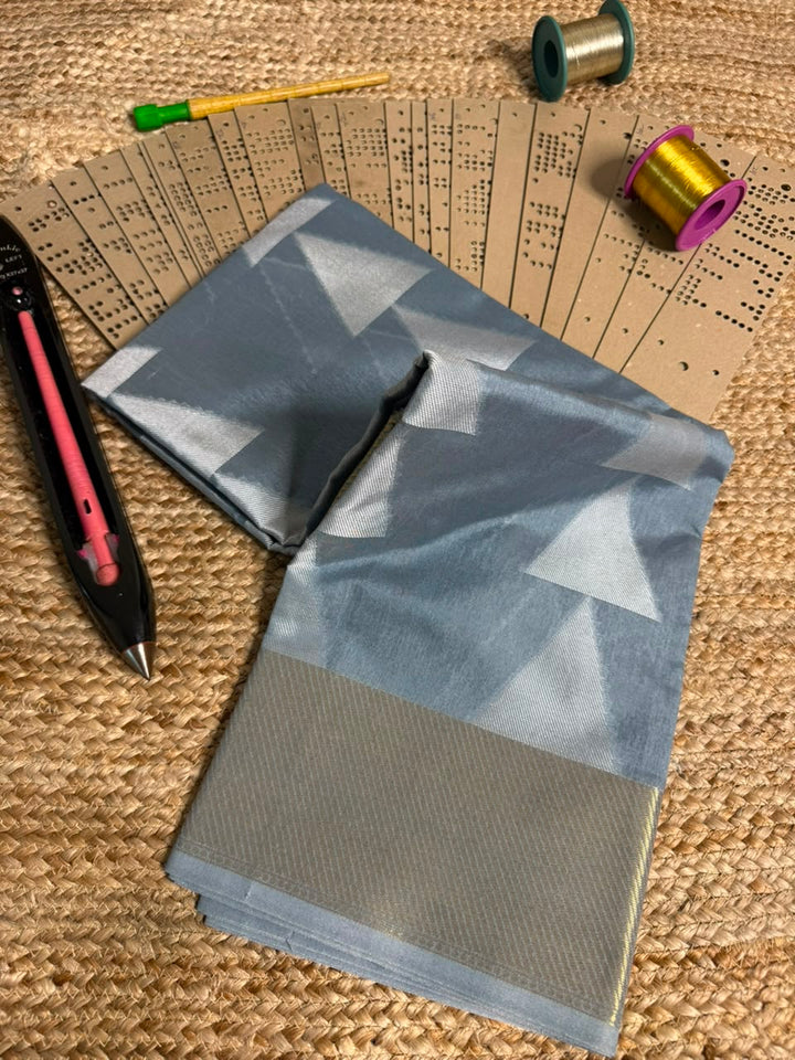 Grey Softsilk Heritage Banarasi Saree