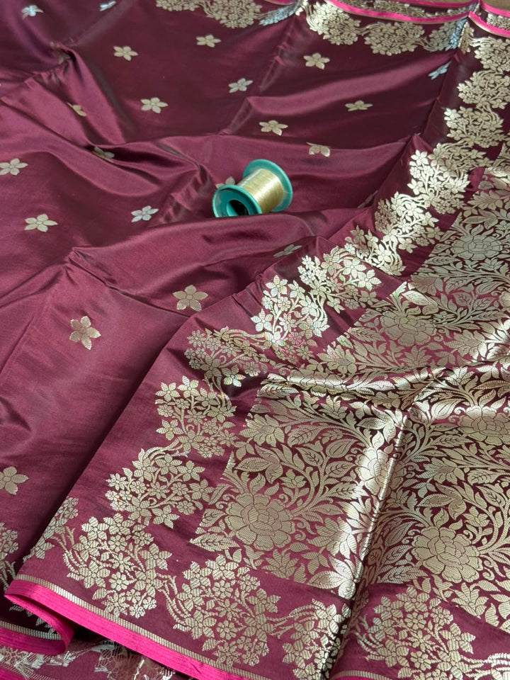 Wine Softsilk Heritage Banarasi Saree