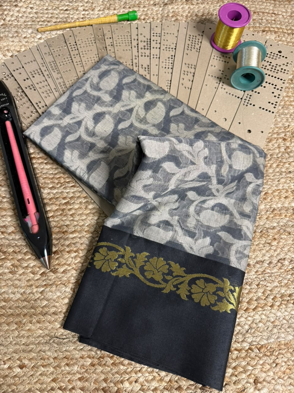Grey Patola Softsilk Heritage Banarasi Saree