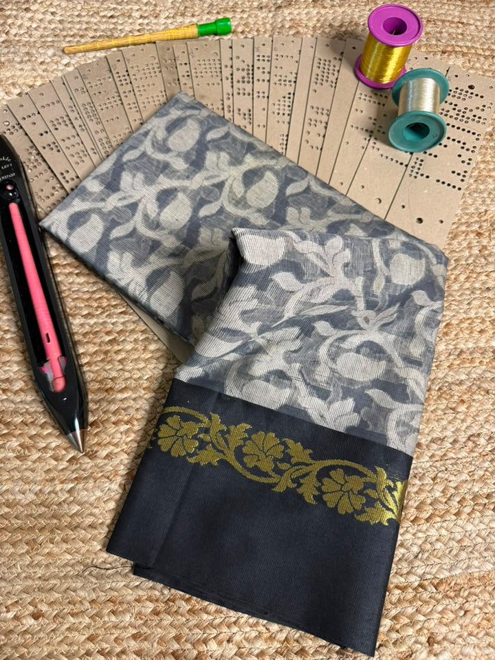 Grey Patola Softsilk Heritage Banarasi Saree