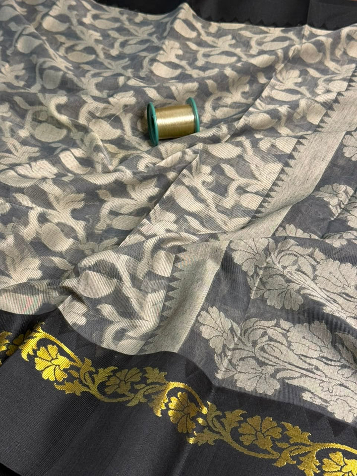 Grey Patola Softsilk Heritage Banarasi Saree