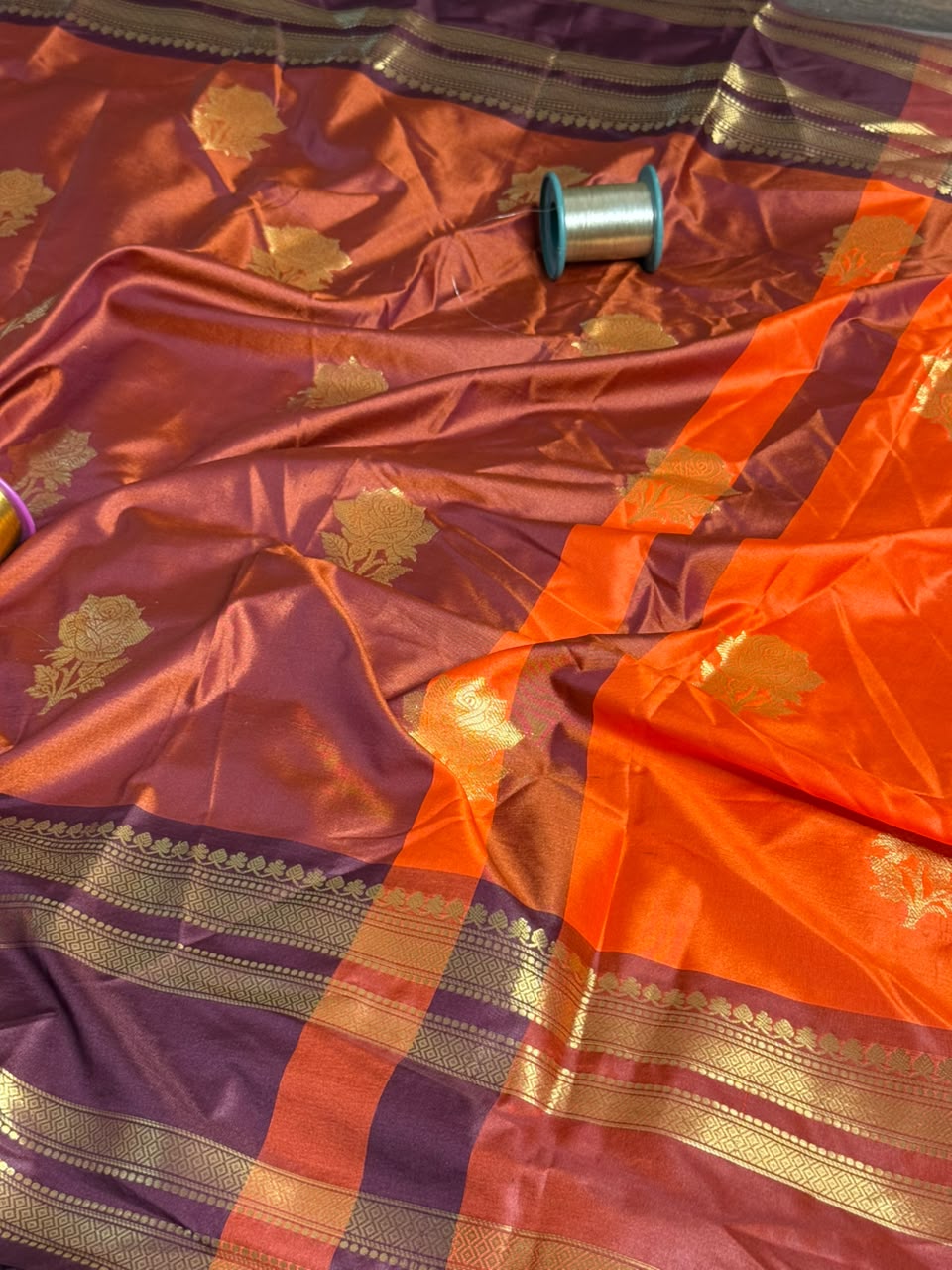 Rare Wine Softsilk Traditional Buta Saree