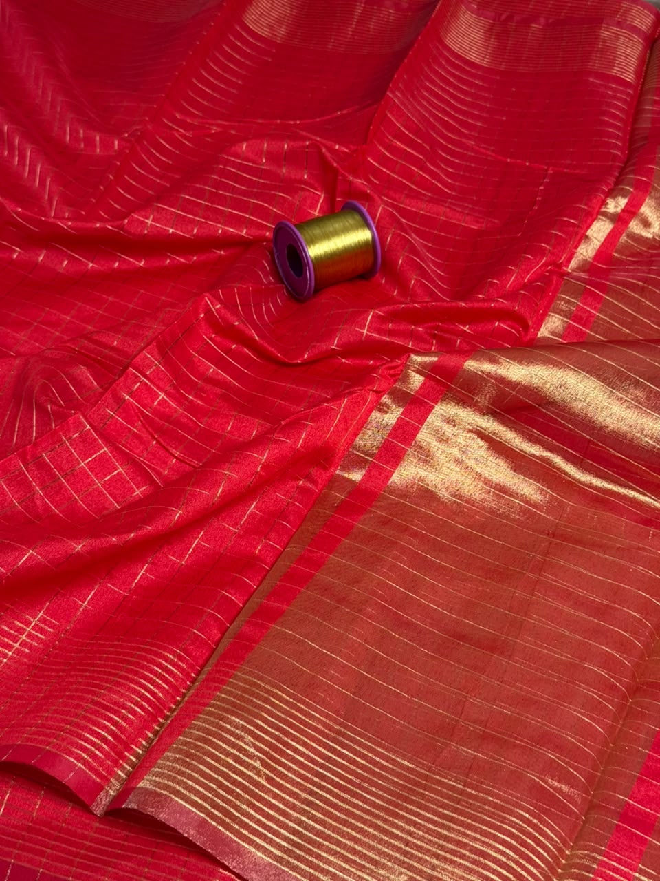 Bright Red Softsilk Heritage Banarasi Saree
