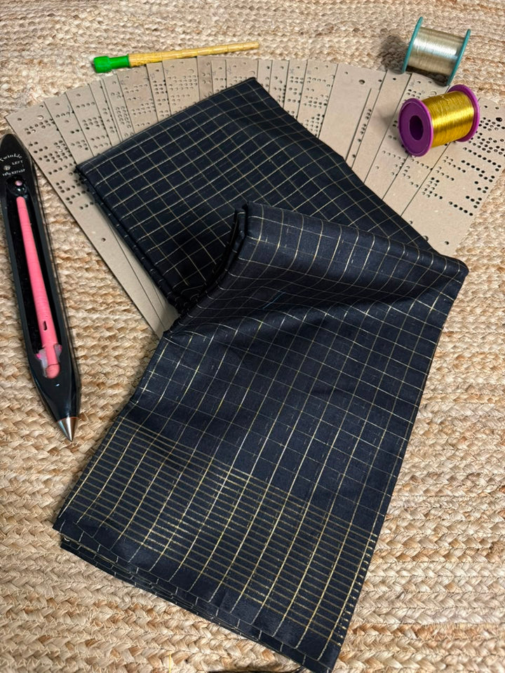 Jet Black Softsilk Heritage Banarasi Saree