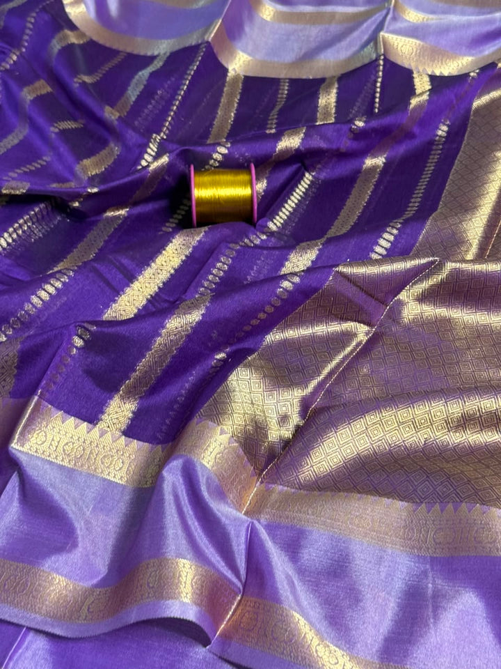 Purple Softsilk Heritage Banarasi Saree