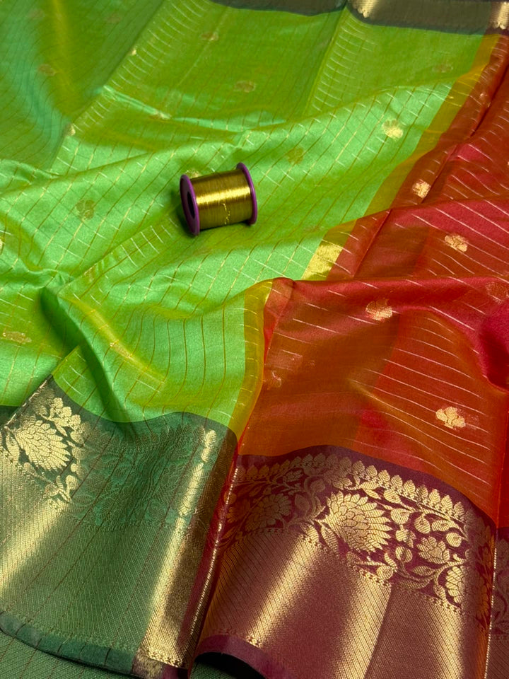 Parrot green  Softsilk Heritage Banarasi Saree