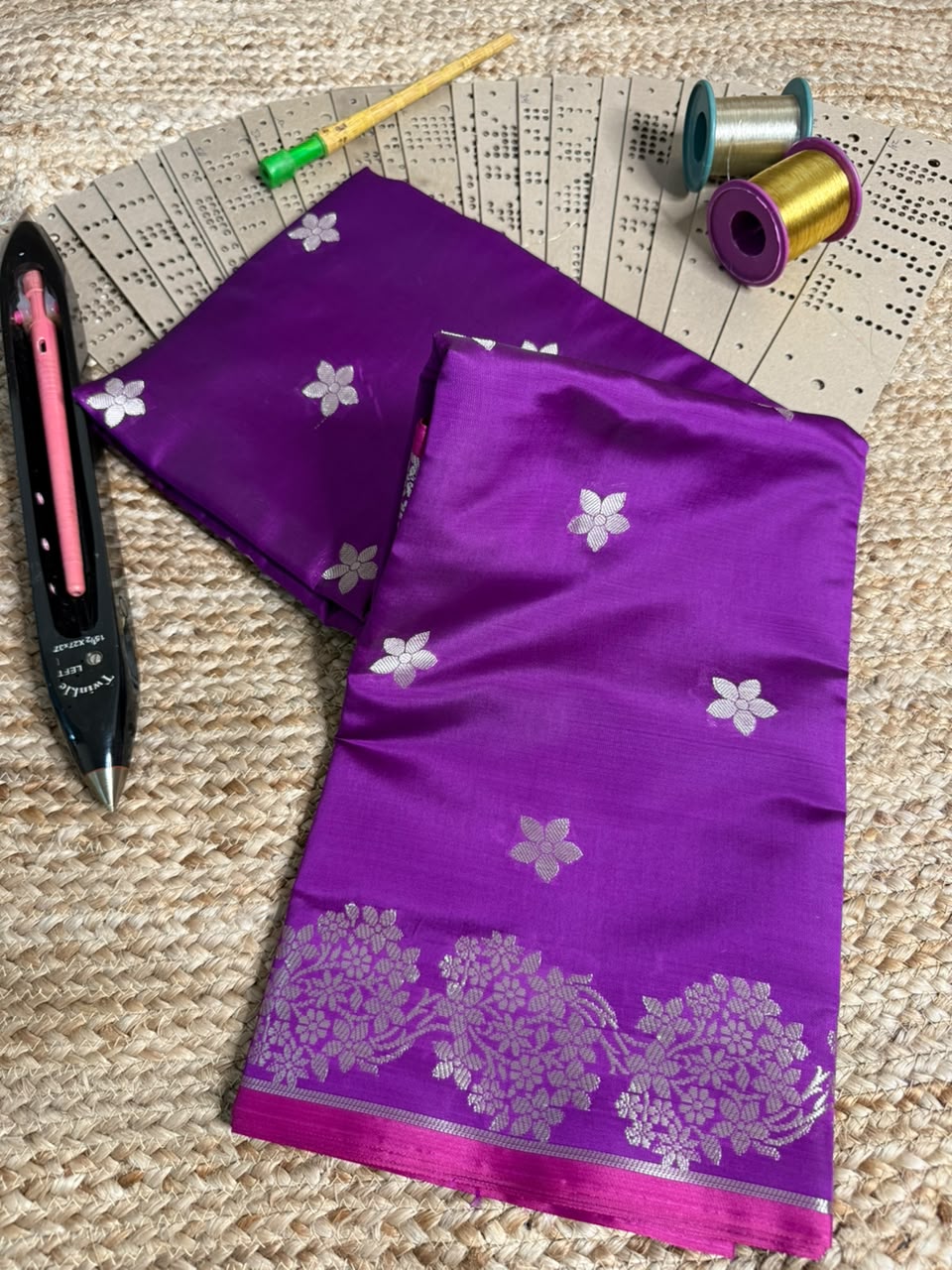 Purple Softsilk Heritage Banarasi Saree