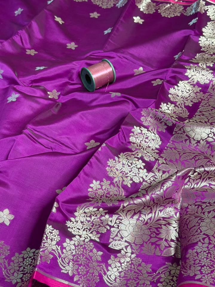 Purple Softsilk Heritage Banarasi Saree