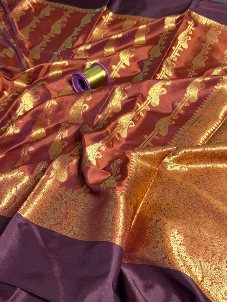 Rusted Orange Traditional Weave Banarasi Saree
