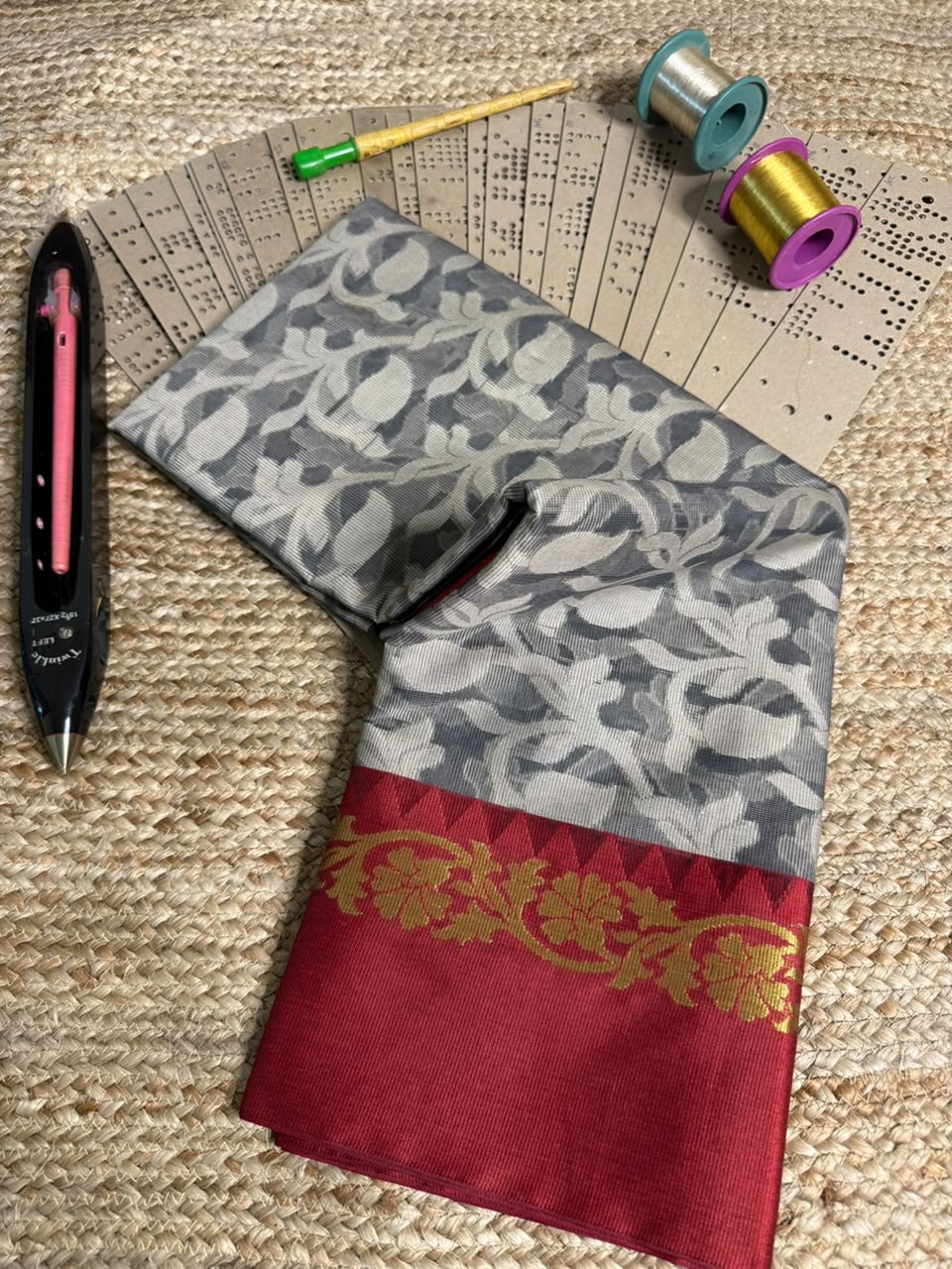 Grey Patola Softsilk Heritage Banarasi Saree