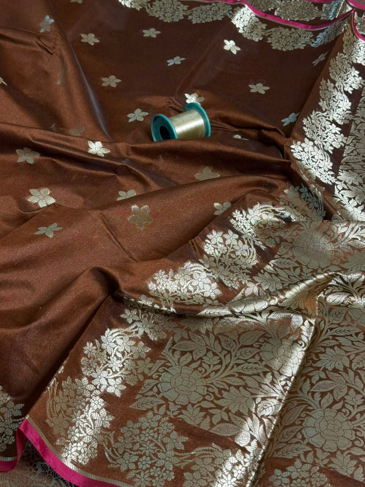 Brown Softsilk Heritage Banarasi Saree