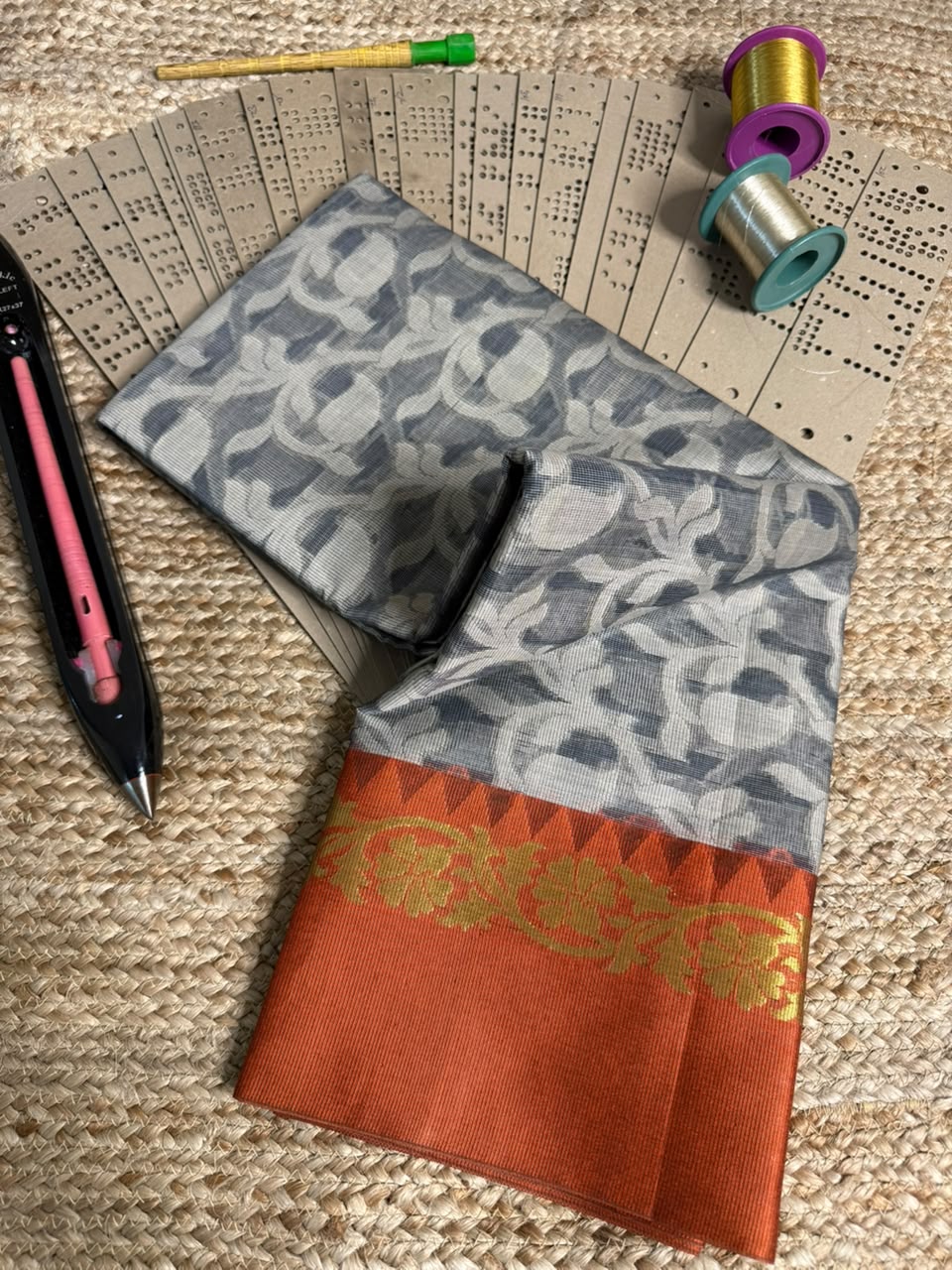Grey Patola Softsilk Heritage Banarasi Saree