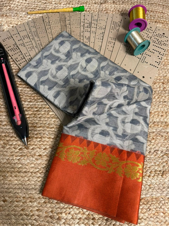 Grey Patola Softsilk Heritage Banarasi Saree