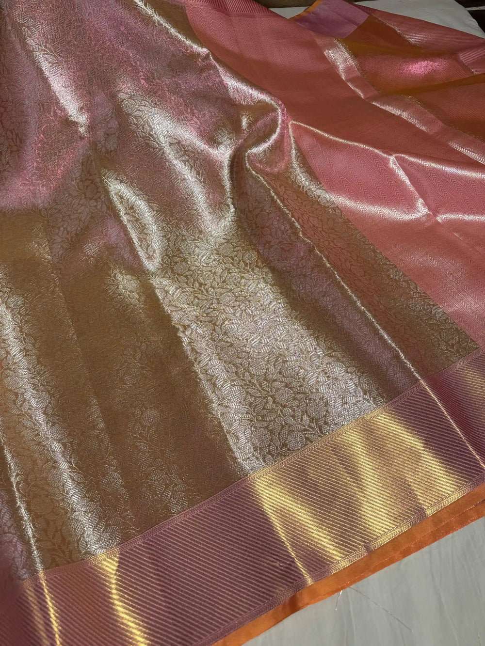 Sai Pallavi inspired premium kanjivaram tissue silk saree with rich pallu and blouse Rs