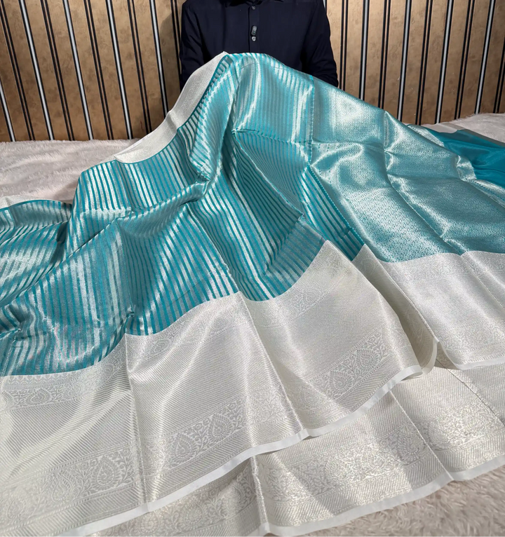 Sea Blue Traditional Soft Kanchi Silk Saree