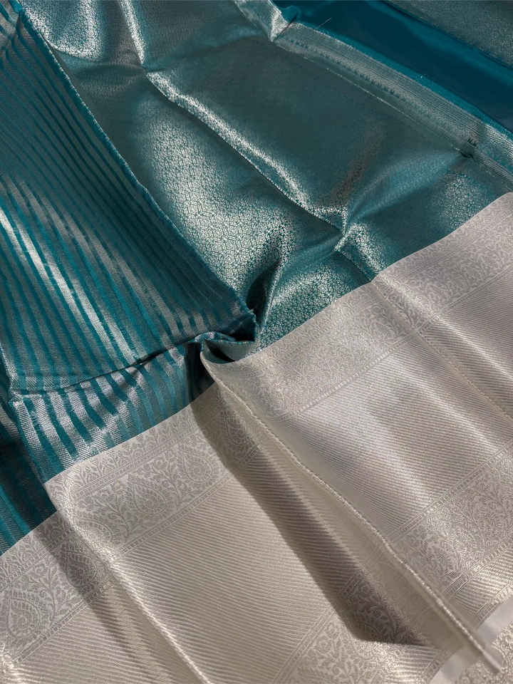 Sea Blue Traditional Soft Kanchi Silk Saree