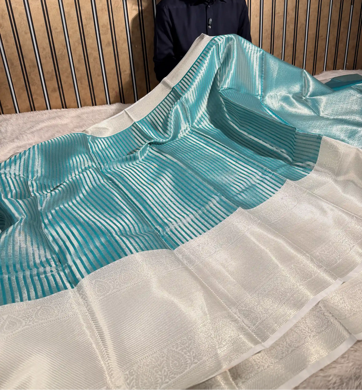 Sea Blue Traditional Soft Kanchi Silk Saree