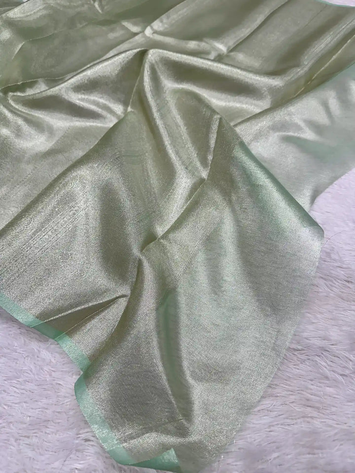 Sea Green Brocade Kanjivaram Tissue Saree