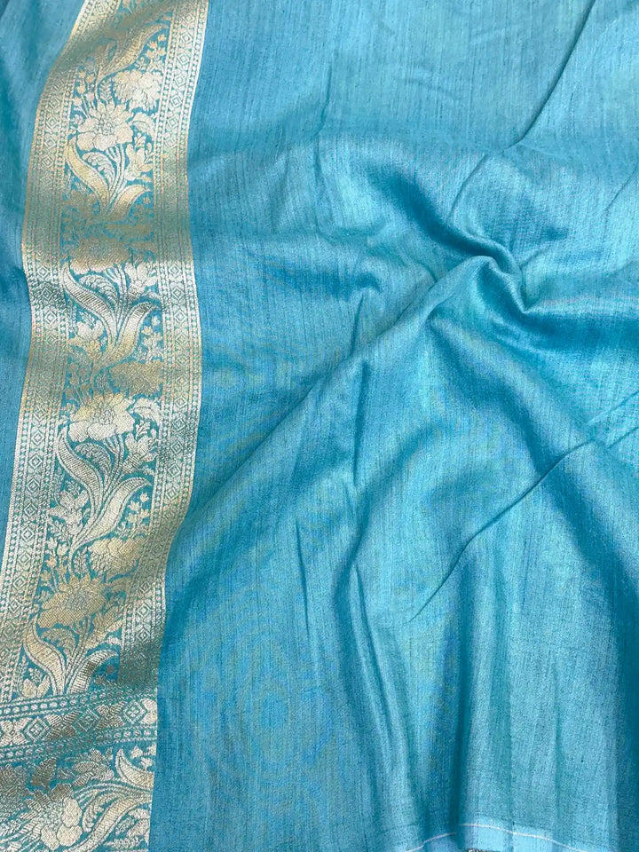 Sea Green Shade Pure Munga Silk Banarasi Saree 