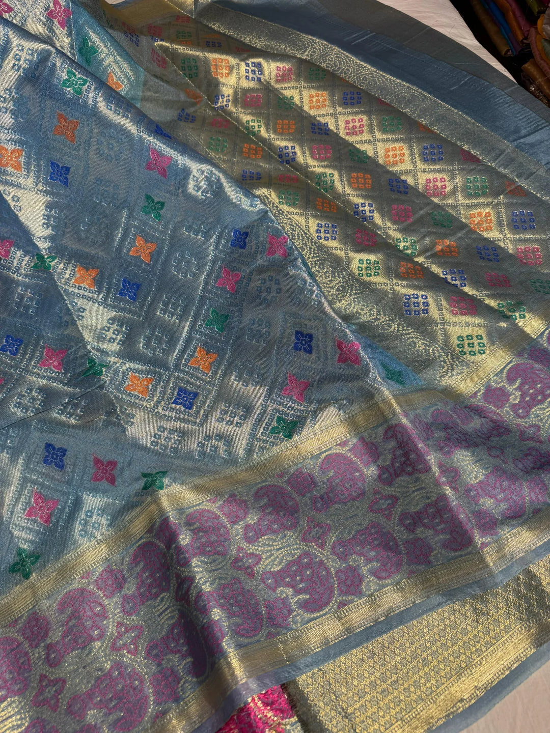 Special tissue organza silk saree with rich pallu and blouse