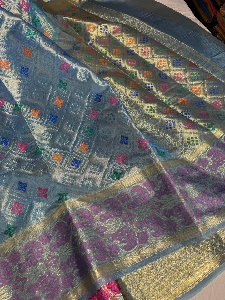 Special tissue organza silk saree with rich pallu and blouse