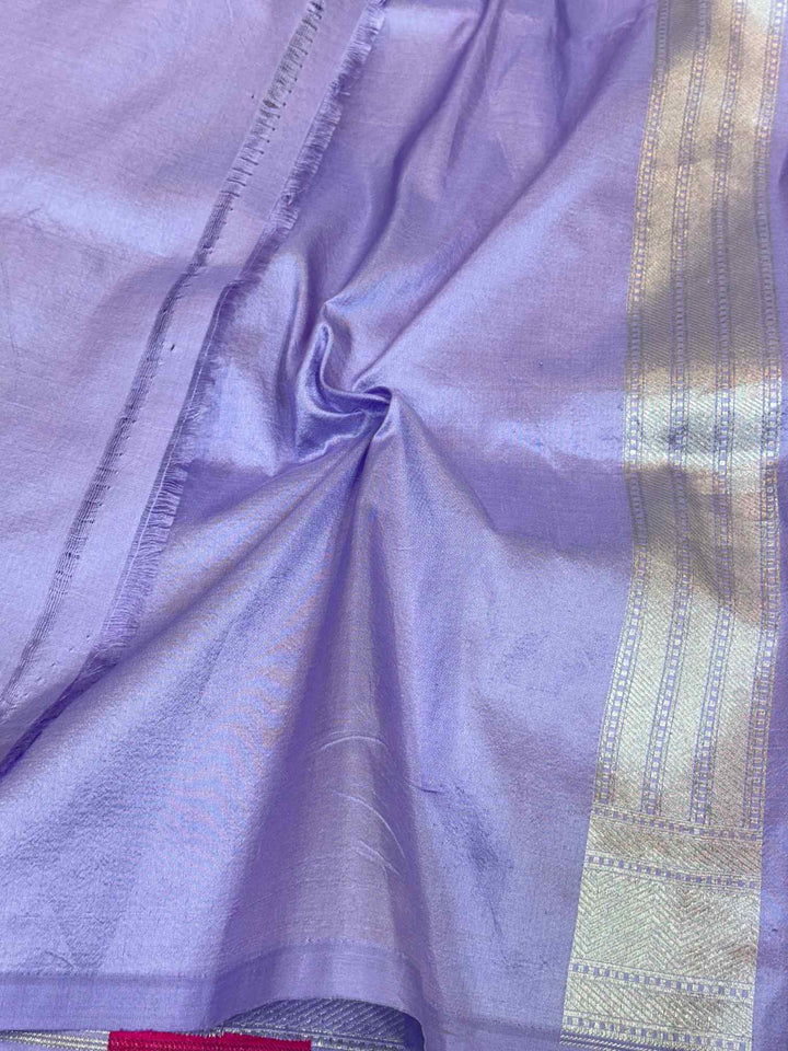 Subtle Lavender Contemporary Weave Pure Katan Saree
