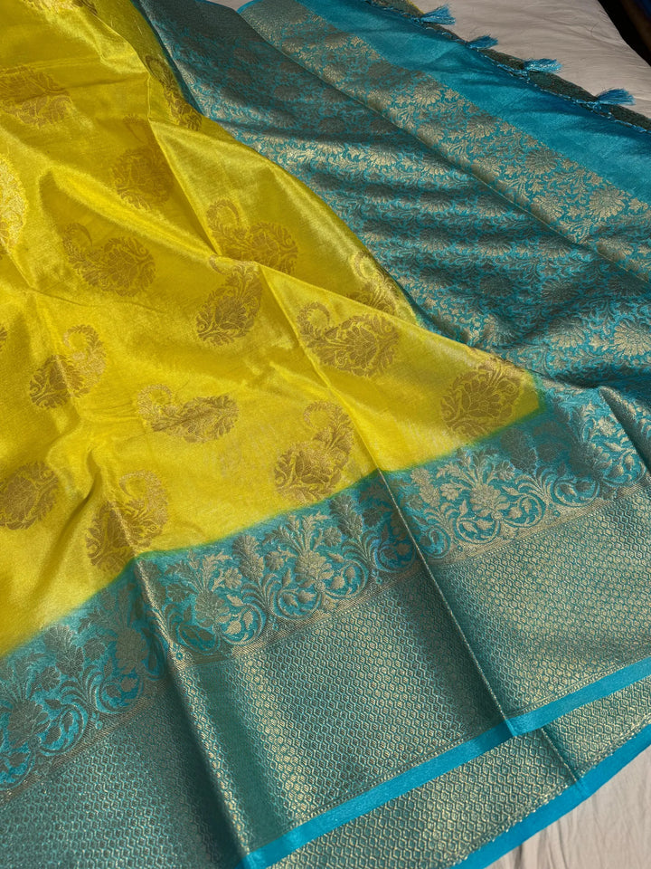 Summer friendly warm silk saree with rich pallu and blouse