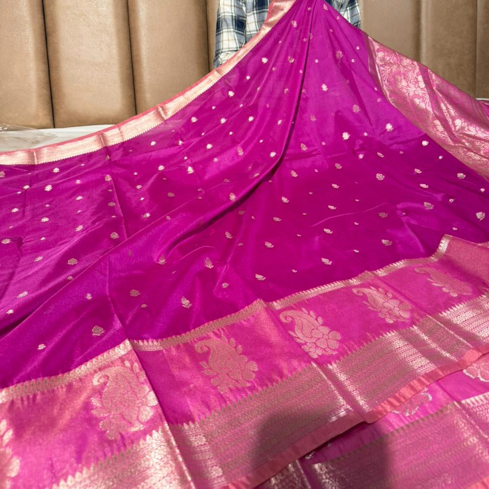 Dark Rani Traditional Weave Banarasi Silk Saree