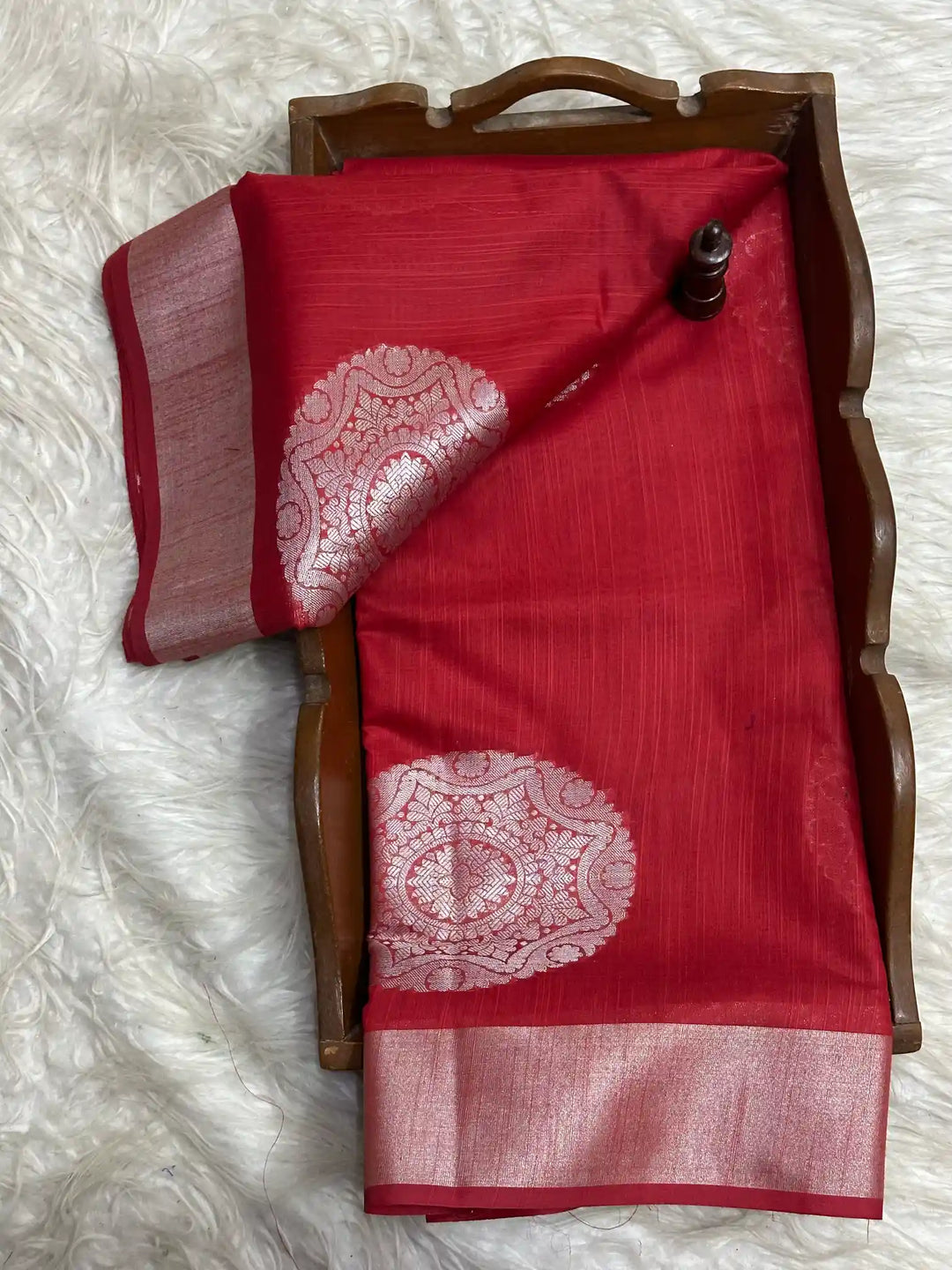 Traditional Embossed Weave Softsilk Banarasi Saree