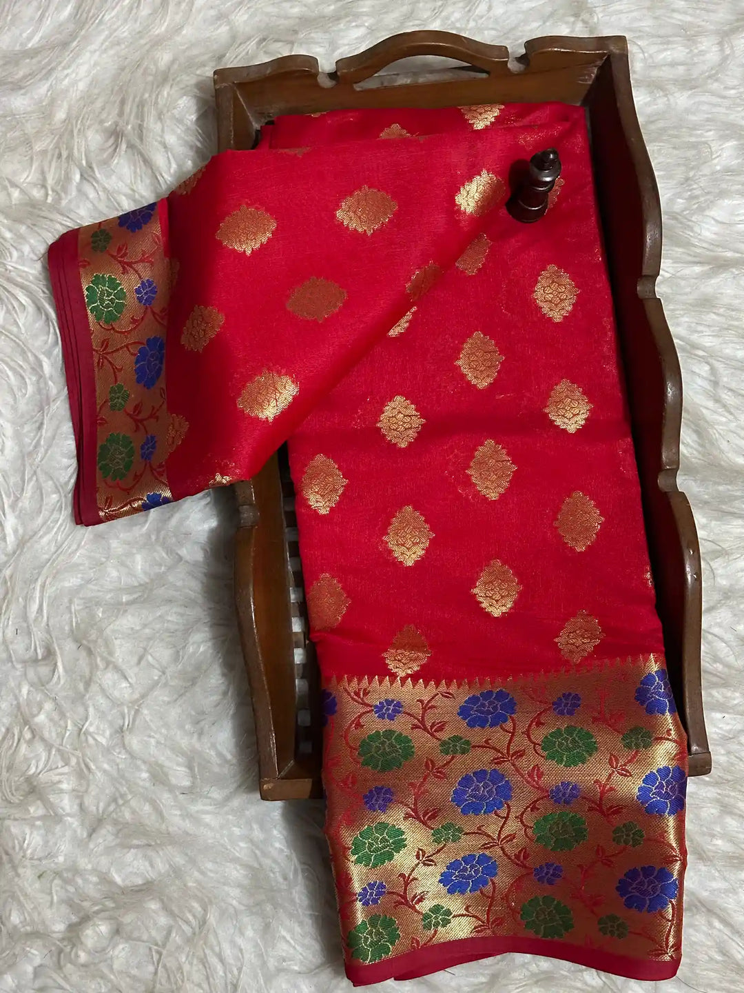 Traditional Embossed Weave Softsilk Banarasi Saree