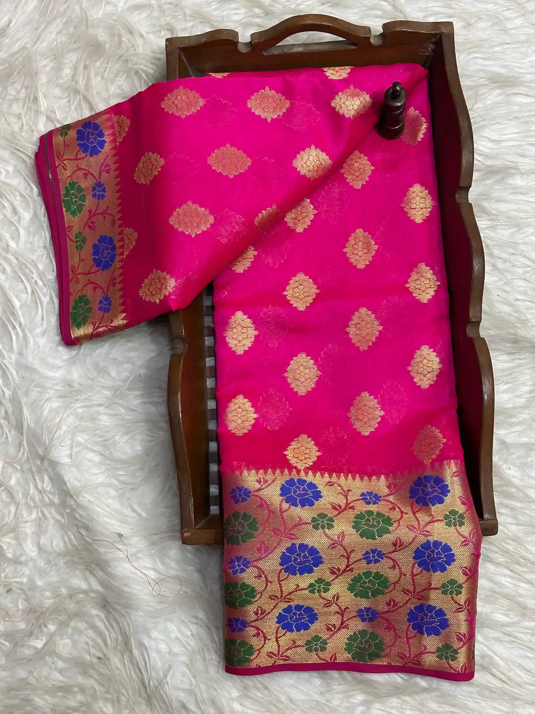 Traditional Embossed Weave Softsilk Banarasi Saree