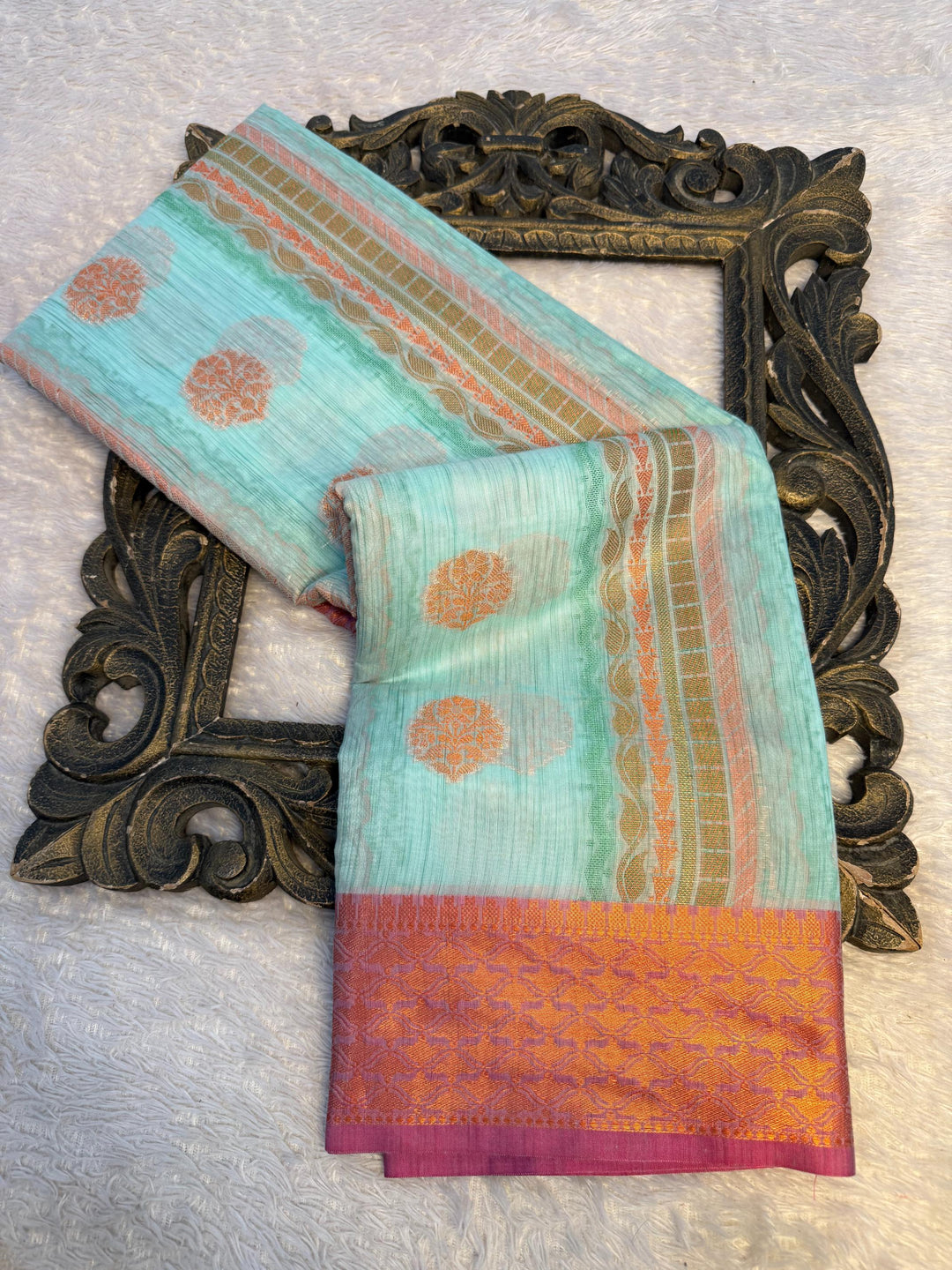 Eccentric zari weave Softsilk Banarasi Saree