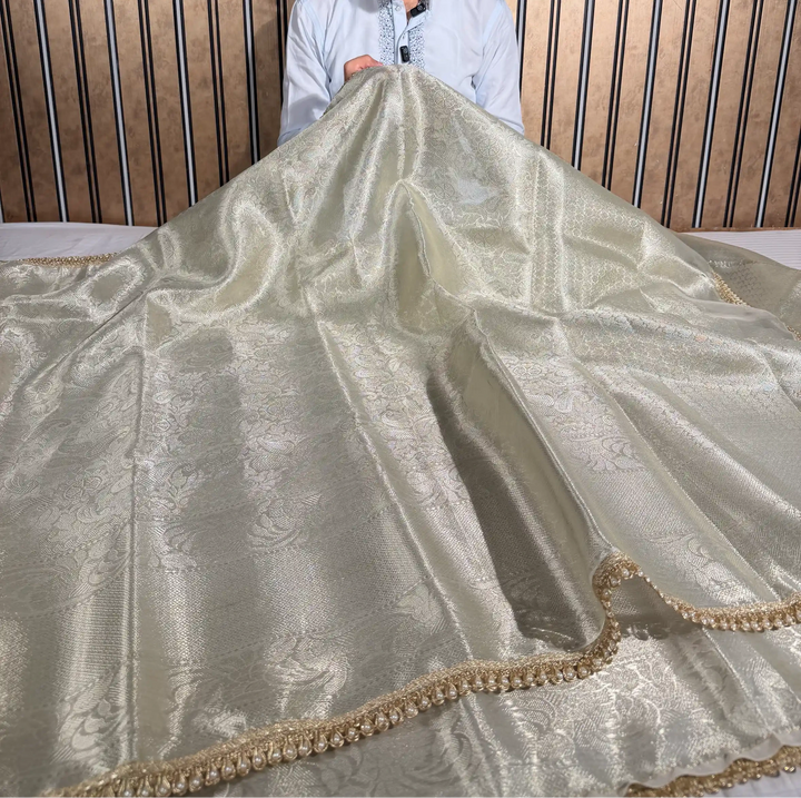 Water Zari Embossed Kanjivaram Tissue Silk Designer Banarasi Saree