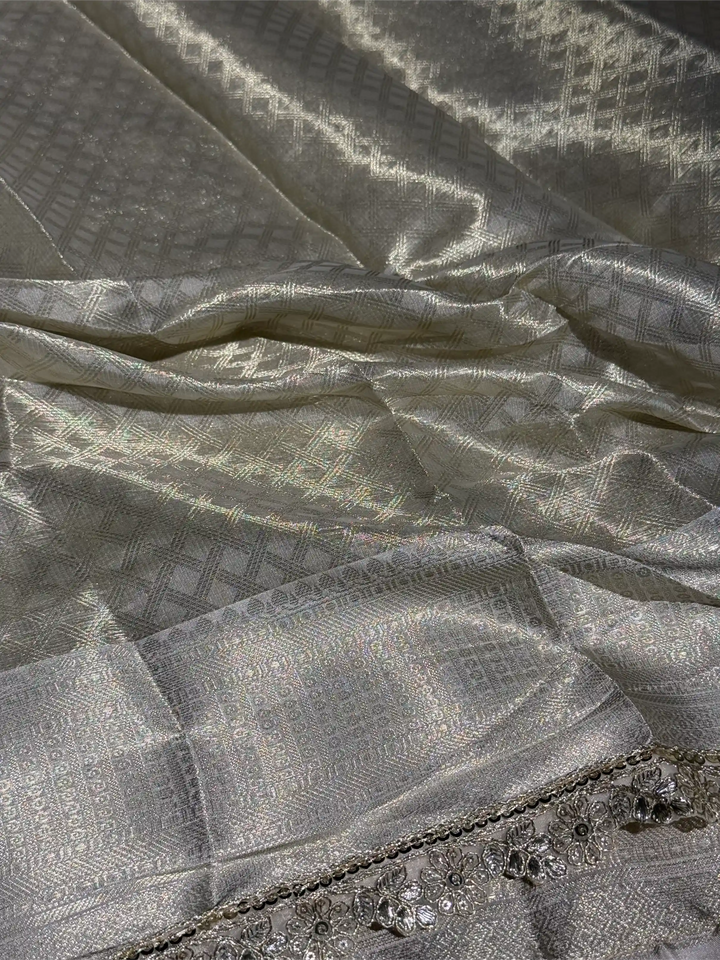 Water Zari Embossed Soft Tissue Silk Banarasi Saree