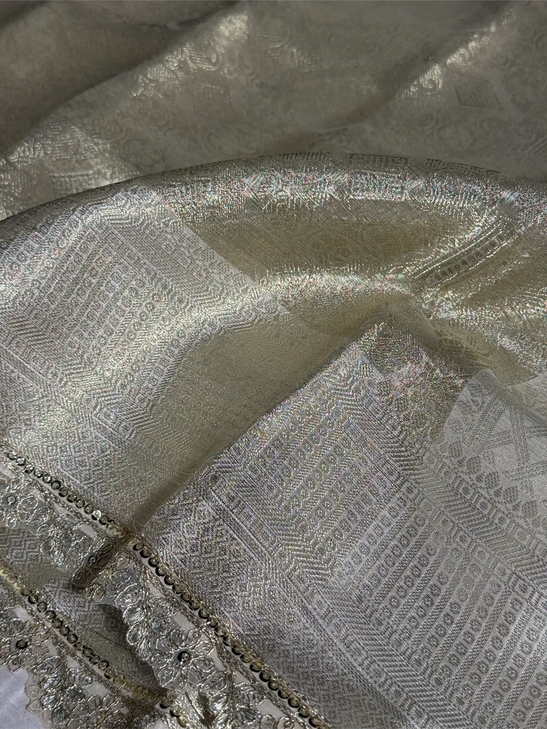 Water Zari Embossed Soft Tissue Silk Banarasi Saree