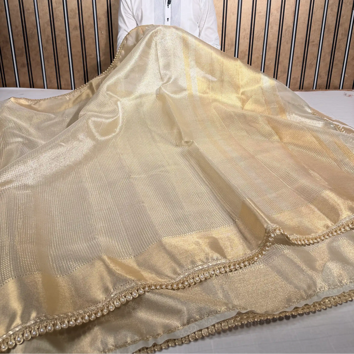 Water Zari Kanjivaram Tissue Silk Brocade Weave Designer Saree