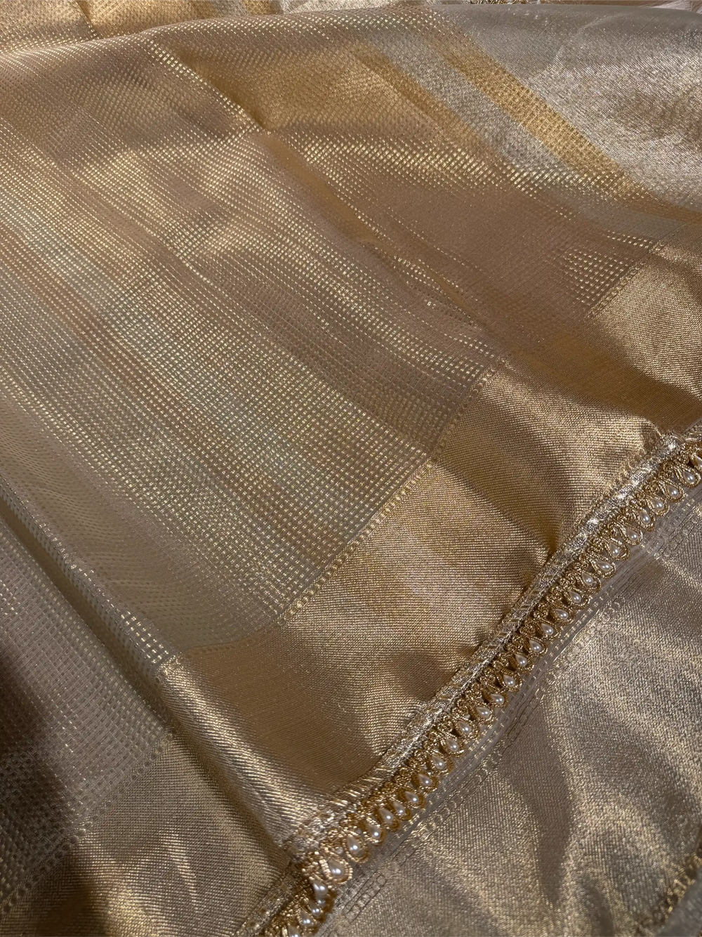 Water Zari Kanjivaram Tissue Silk Brocade Weave Designer Saree