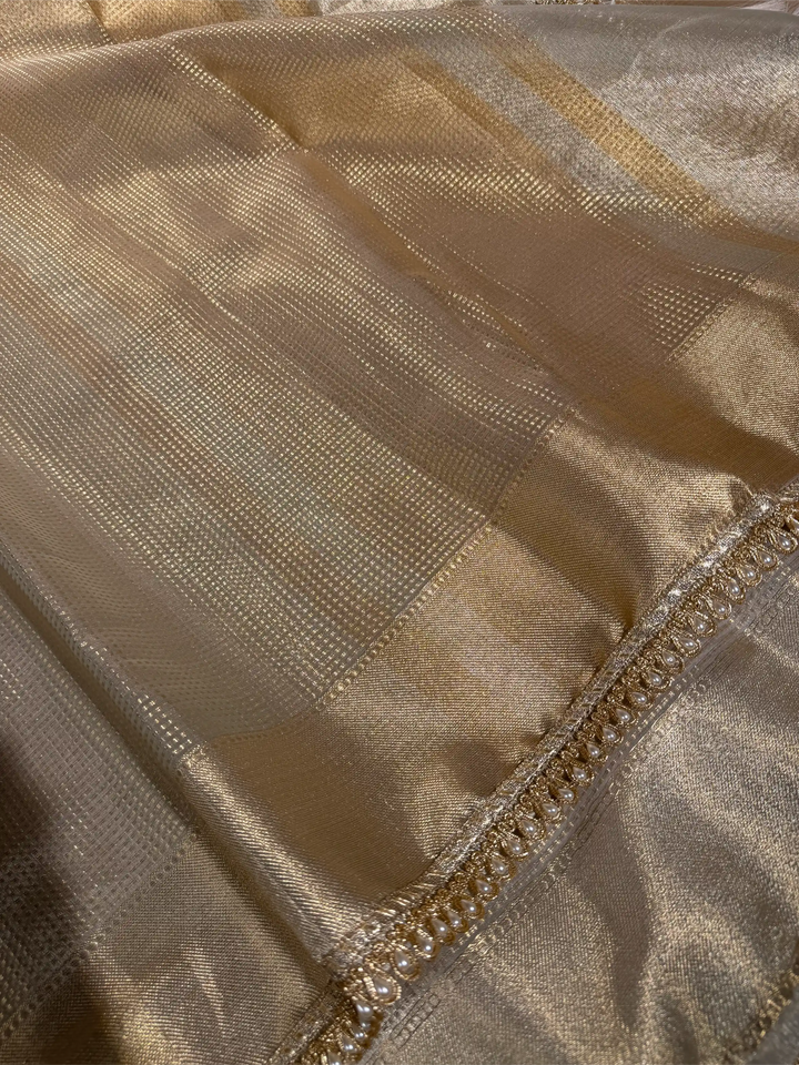 Water Zari Kanjivaram Tissue Silk Brocade Weave Designer Saree