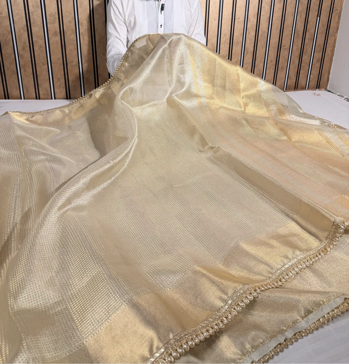 Water Zari Kanjivaram Tissue Silk Brocade Weave Designer Saree