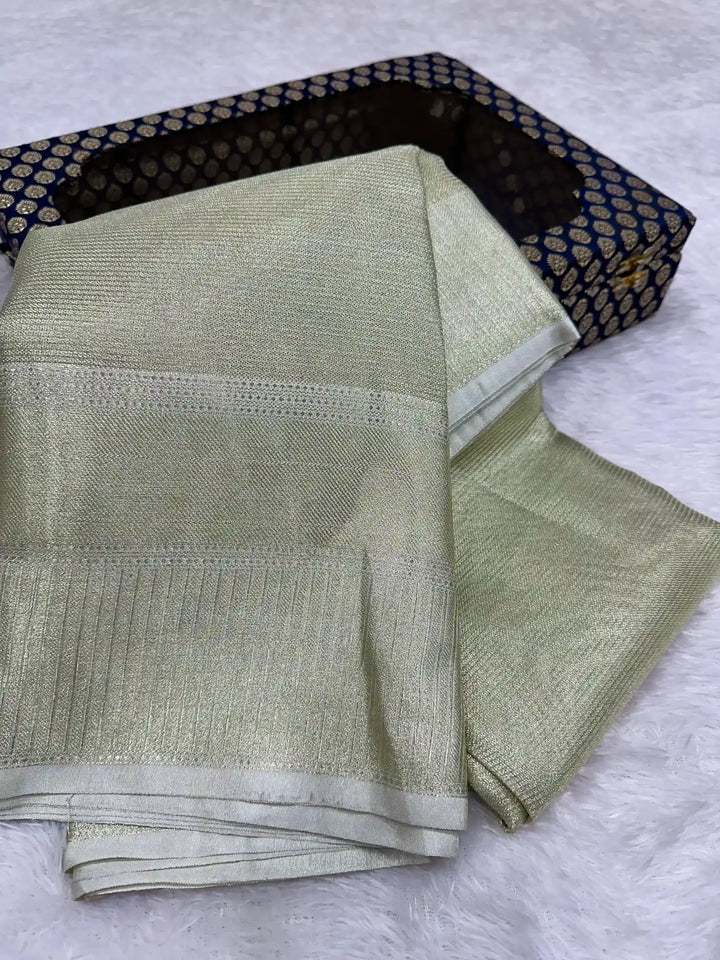 Water zari brocade weave kanjivaram tissue silk saree