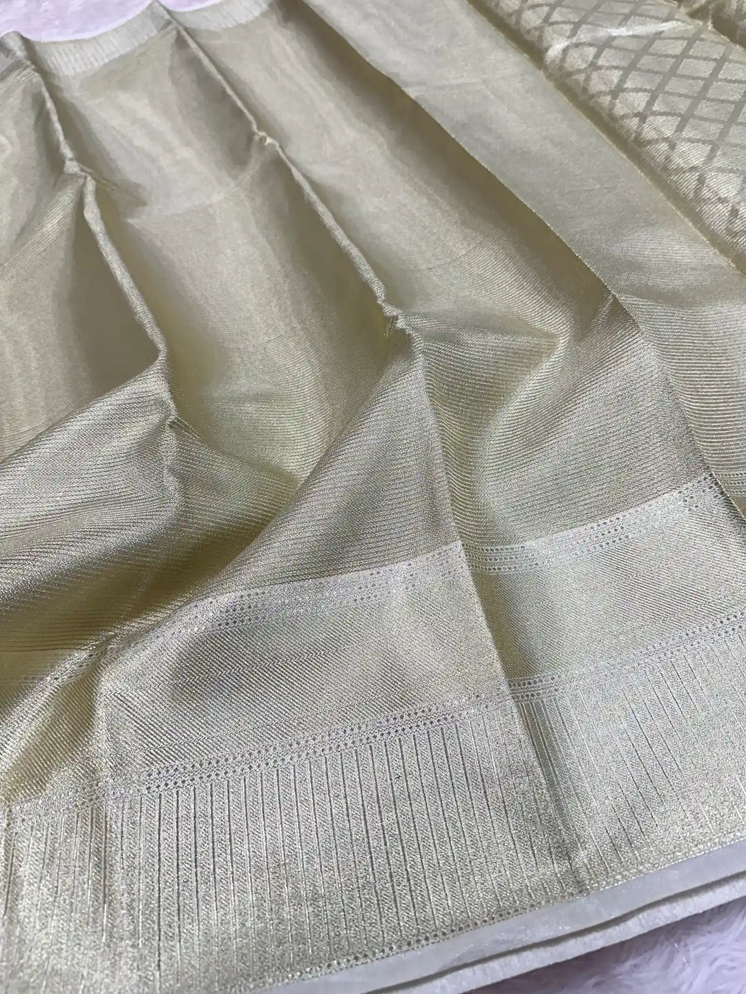 Water zari brocade weave kanjivaram tissue silk saree