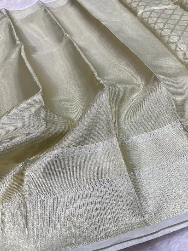Water zari brocade weave kanjivaram tissue silk saree