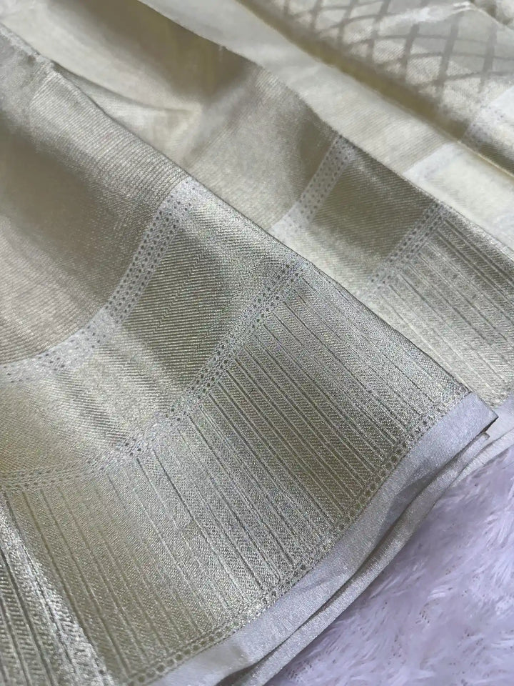 Water zari brocade weave kanjivaram tissue silk saree