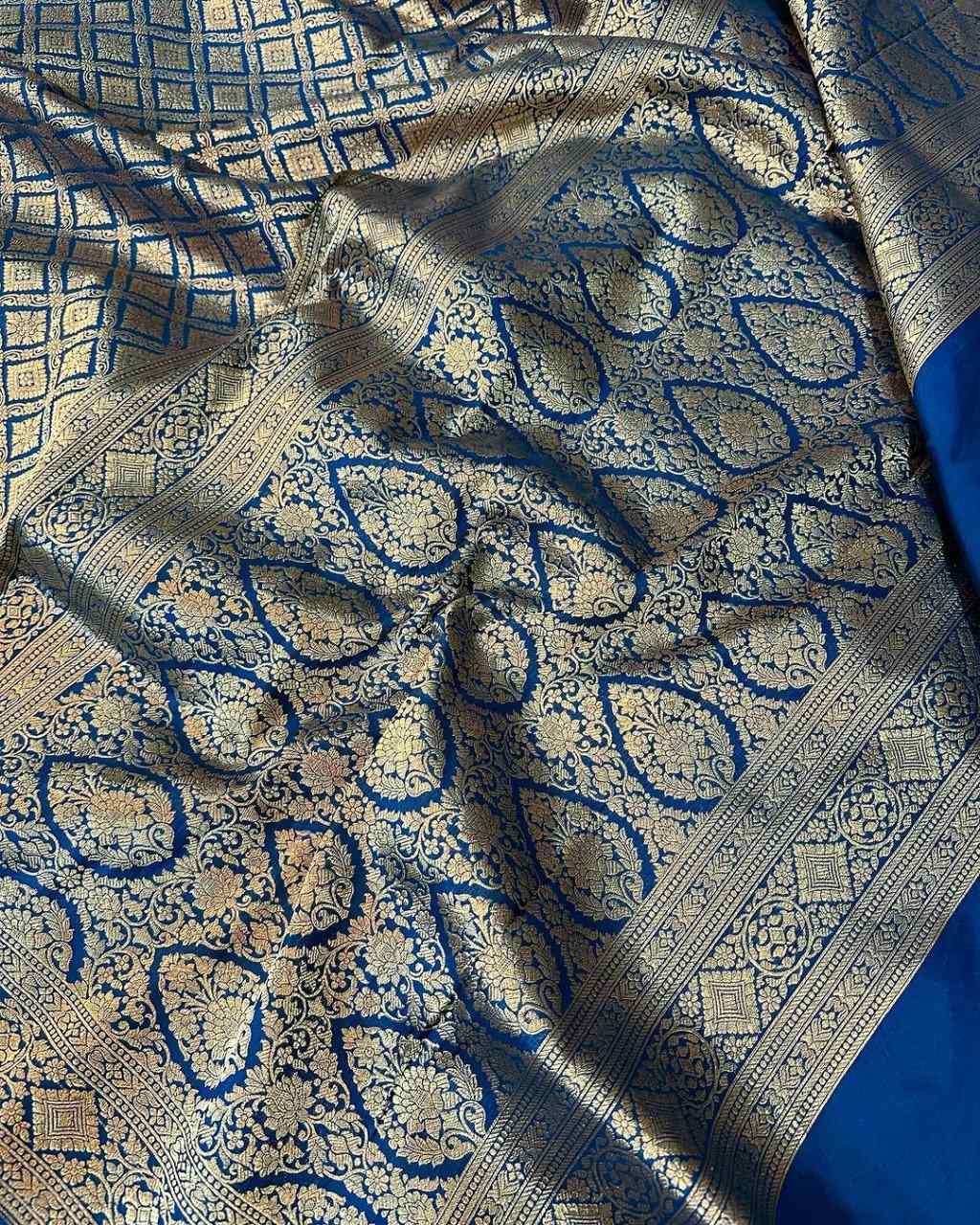 Aqua Blue Colour Shade Pure Katan Silk Saree