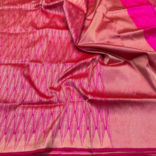 Rani Pink Pure Katan Silk Saree