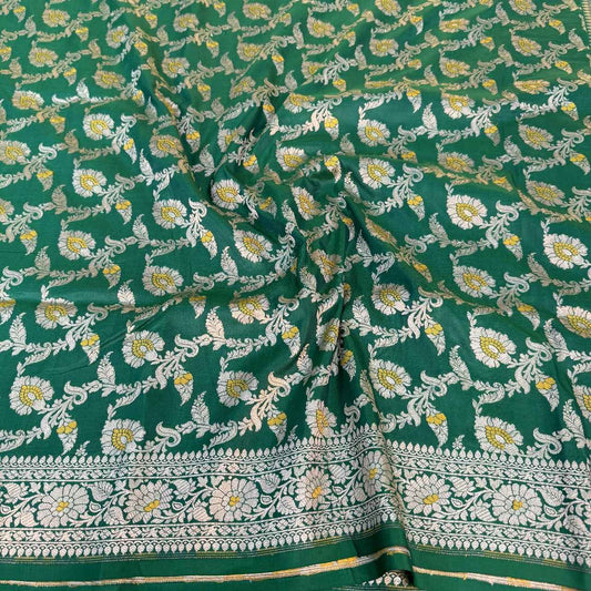 Green Shade Pure Katan Silk Alfi Saree