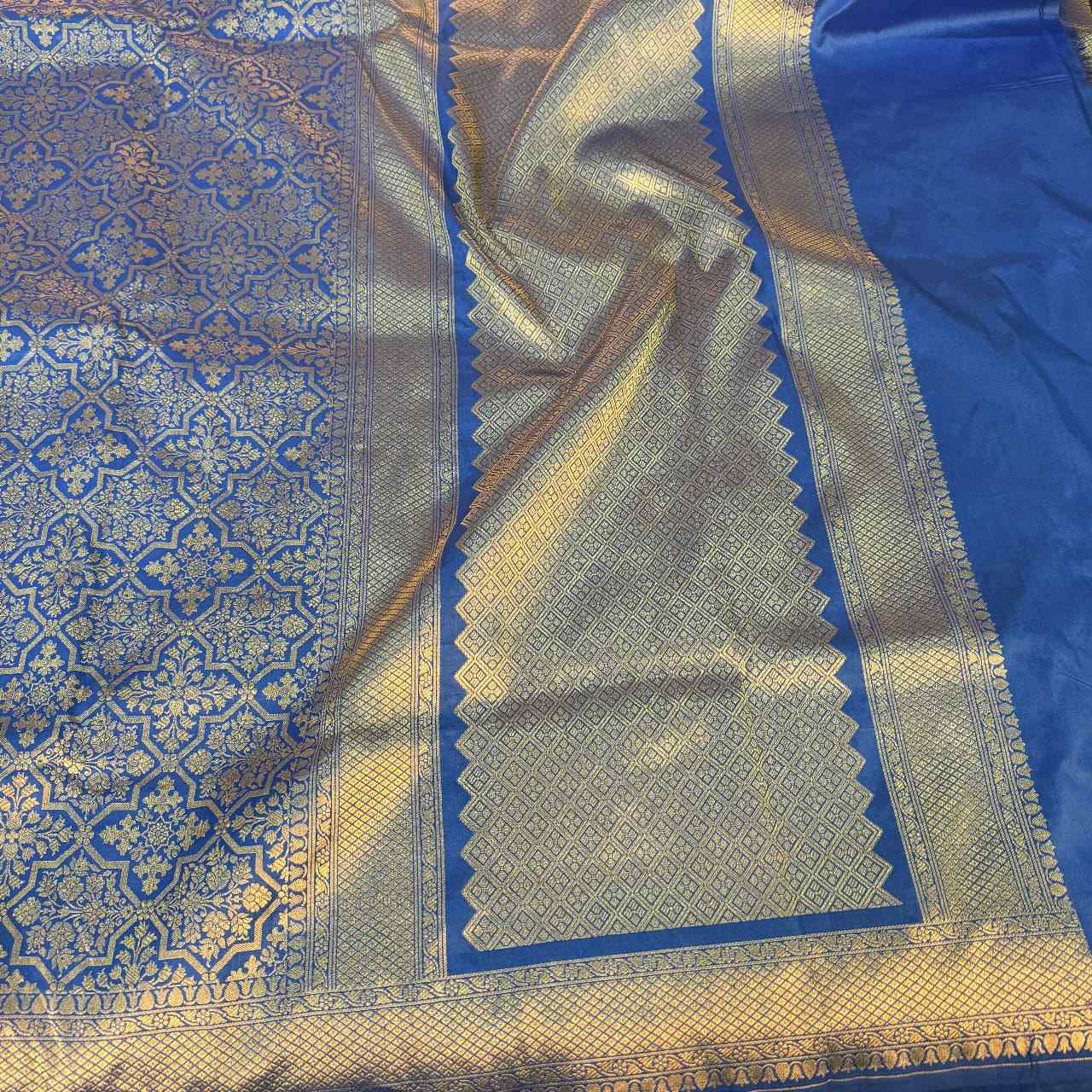 Royal Blue Shade Pure Katan Silk Saree