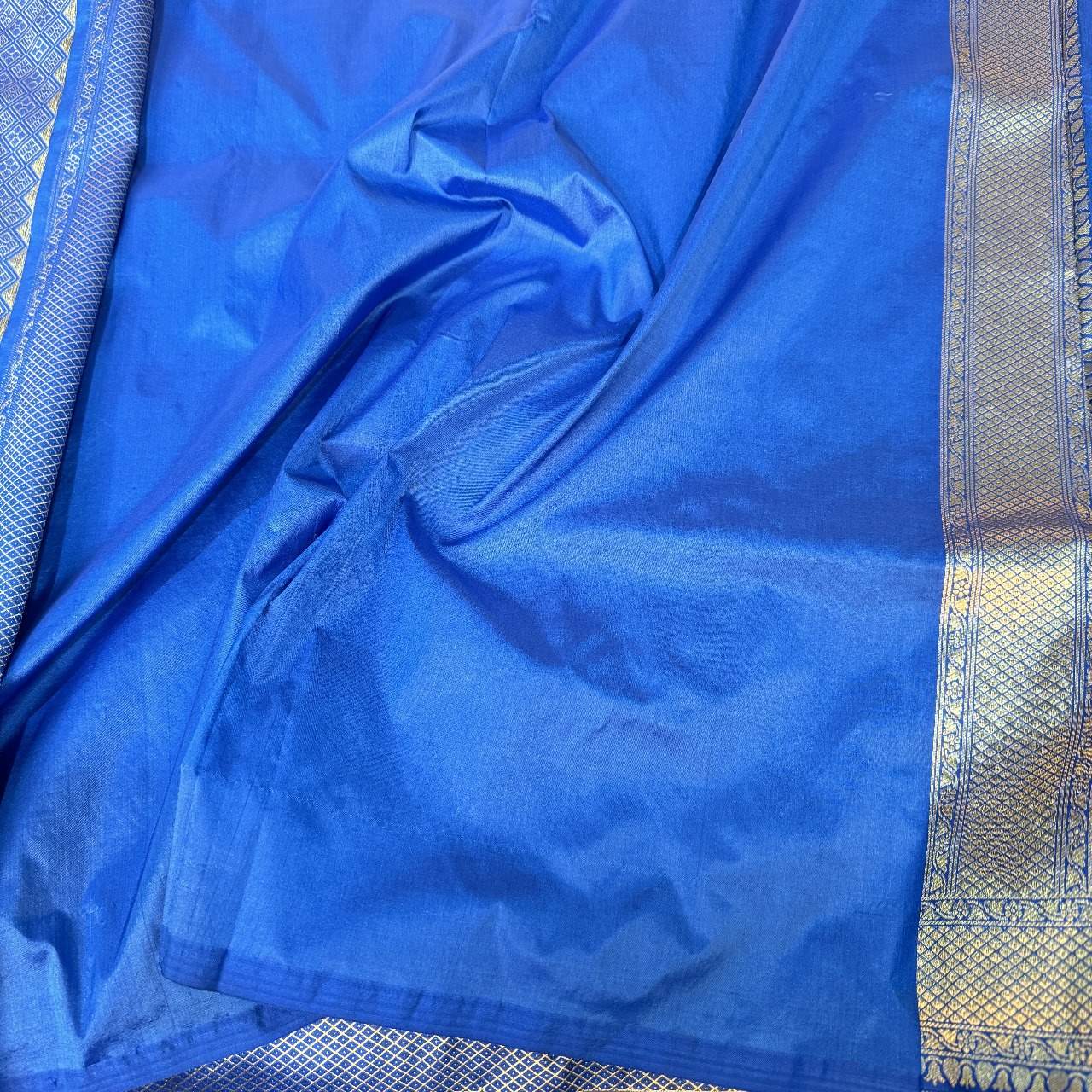 Royal Blue Shade Pure Katan Silk Saree