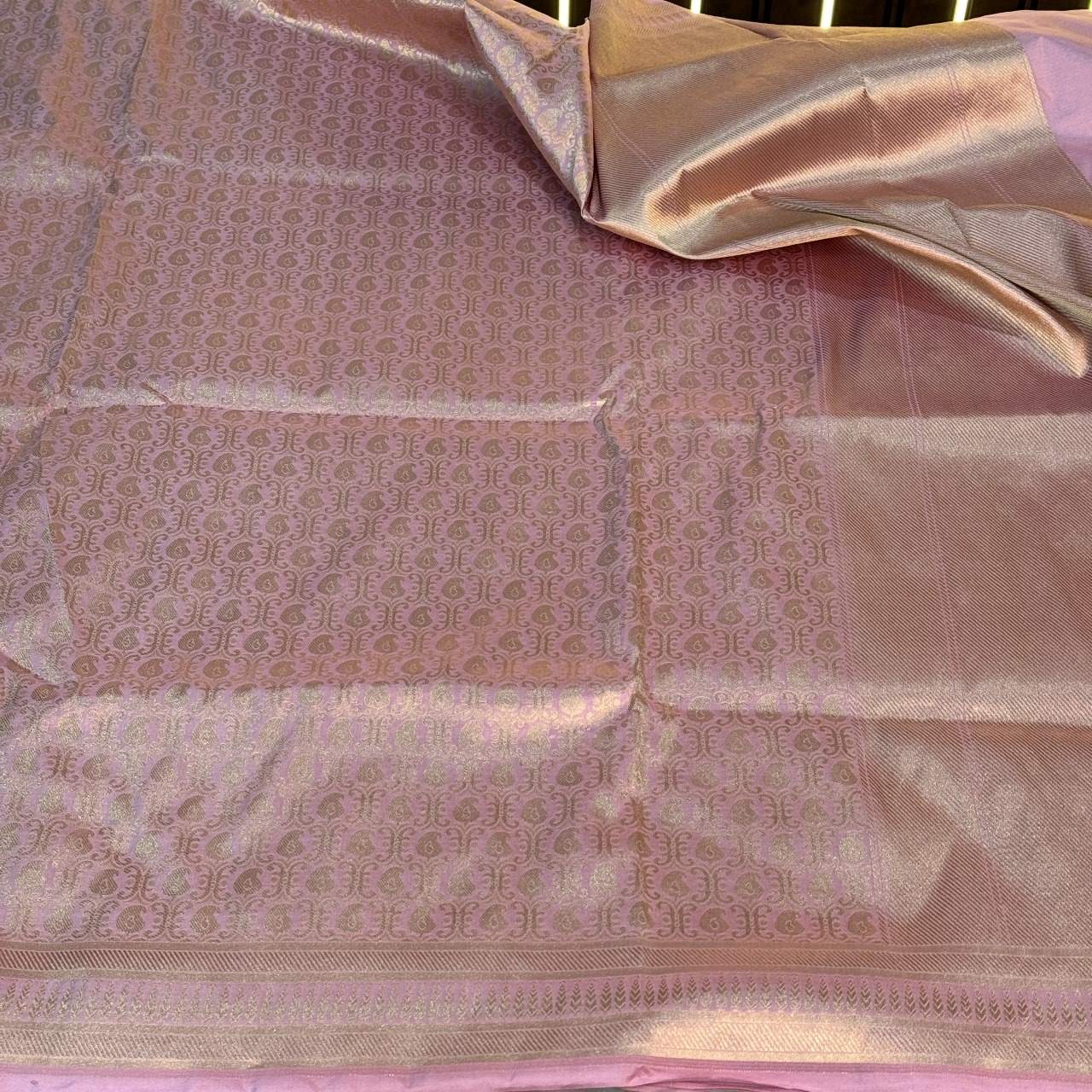 Baby Pink Shade Pure Katan Silk Saree