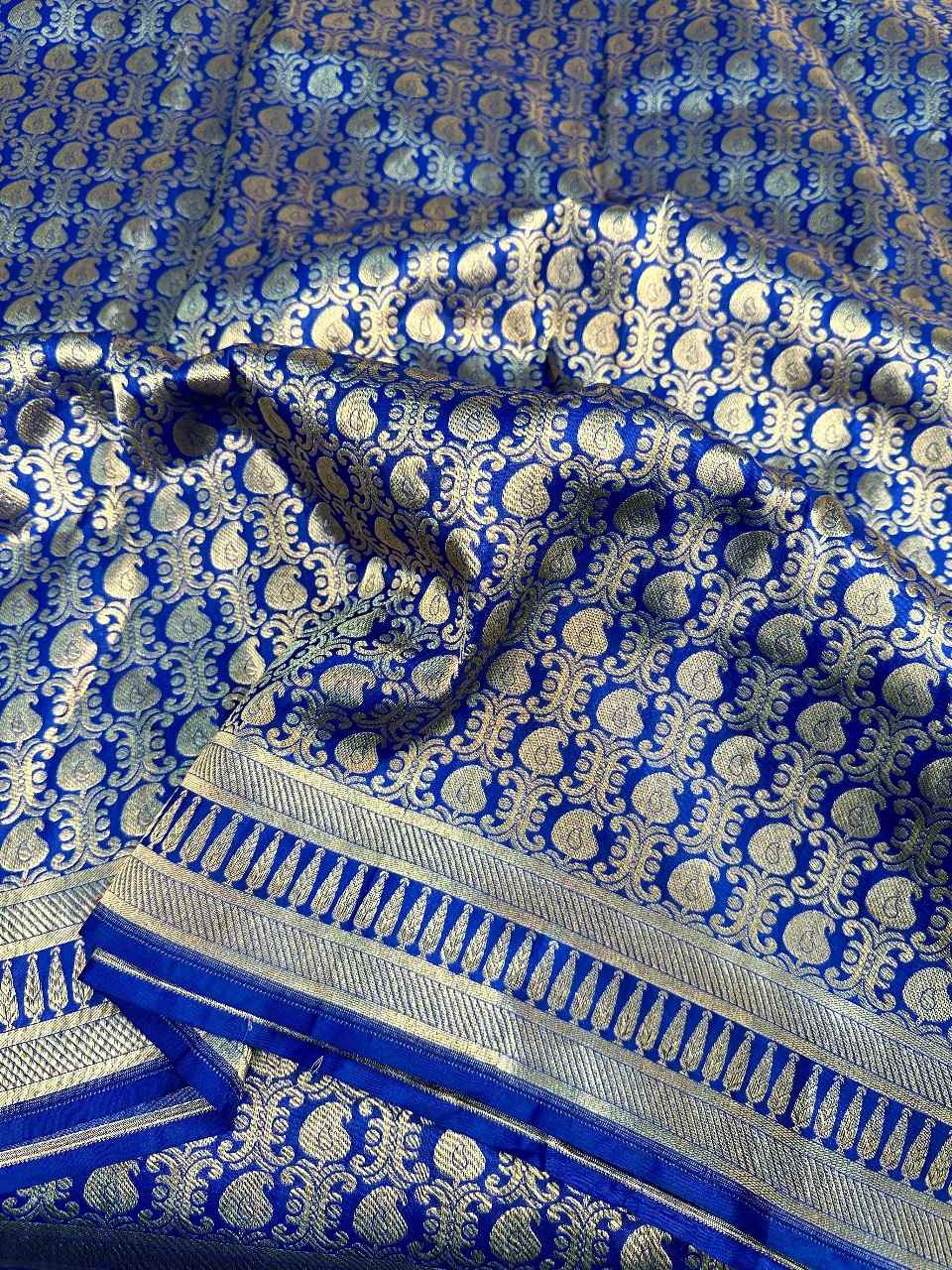 Royal Blue Shade Pure Katan Silk Saree